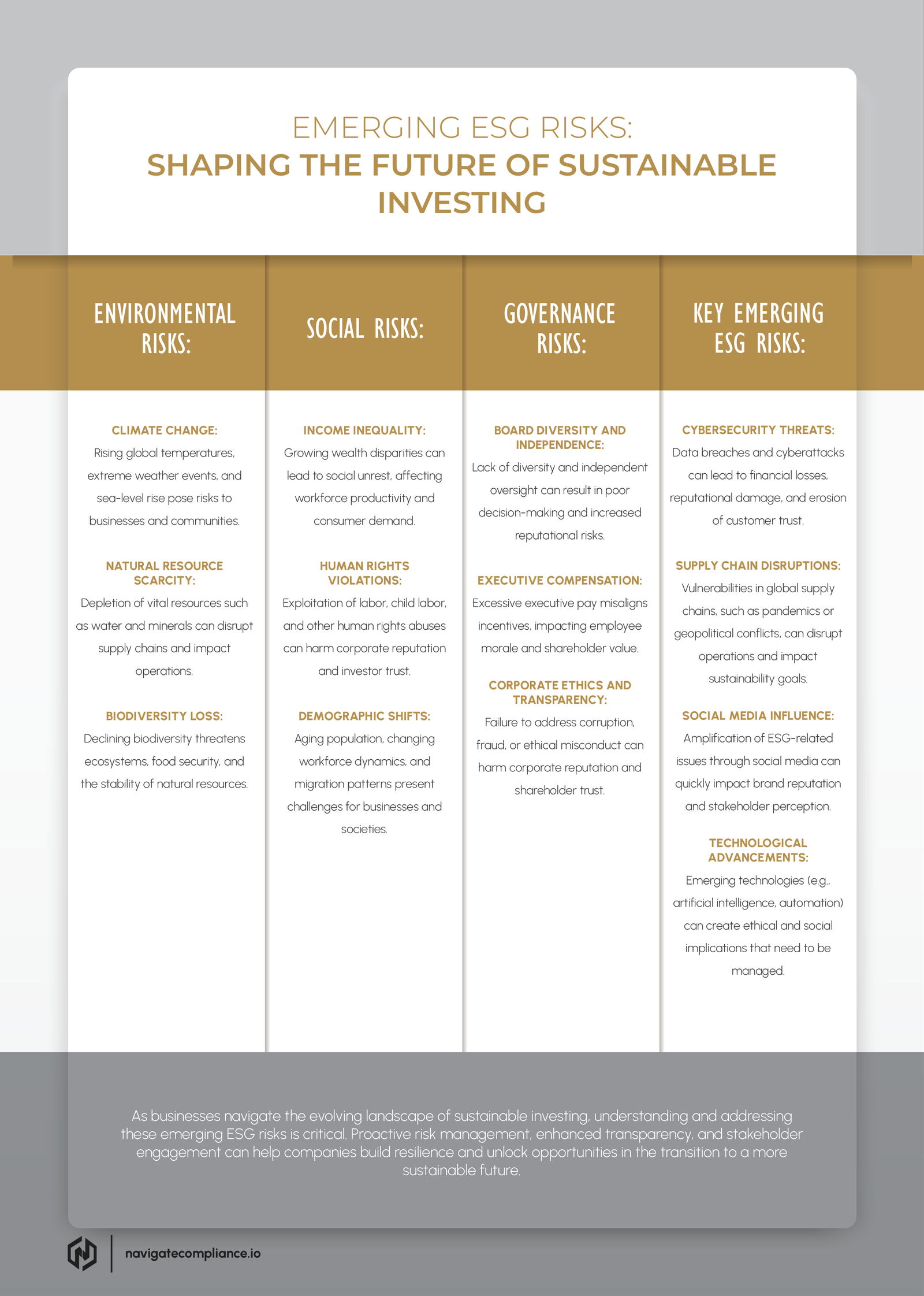 EMERGING ESG RISKS:  SHAPING THE FUTURE OF SUSTAINABLE  INVESTING-image